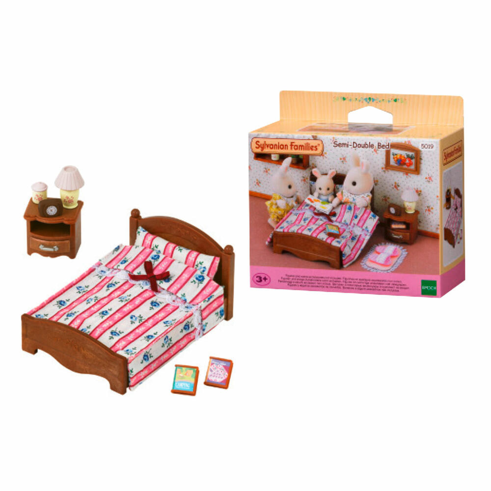 Sylvanian Families Doppelbett, Spielset, Möbel, Bett, Schlafzimmer, Spielzeug, Kinder, 5019