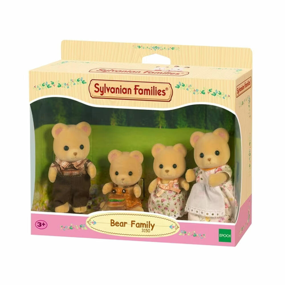 Sylvanian Families Bear Family Furry Mother, Father, Child, Bear, Play Figures, Figures, L5059