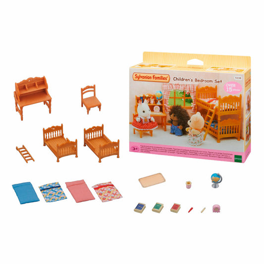 Sylvanian Families Landhaus Kinderzimmer mit Stockbett, Spielset, Möbel, Bett, Spielzeug, Kinder, 5338