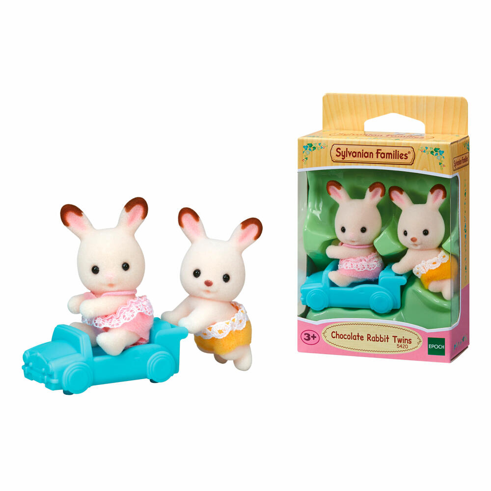 Sylvanian Families Chocolate Bunny Twins, Siblings, Child, Rabbits, Figures, Toy Figures, L5420