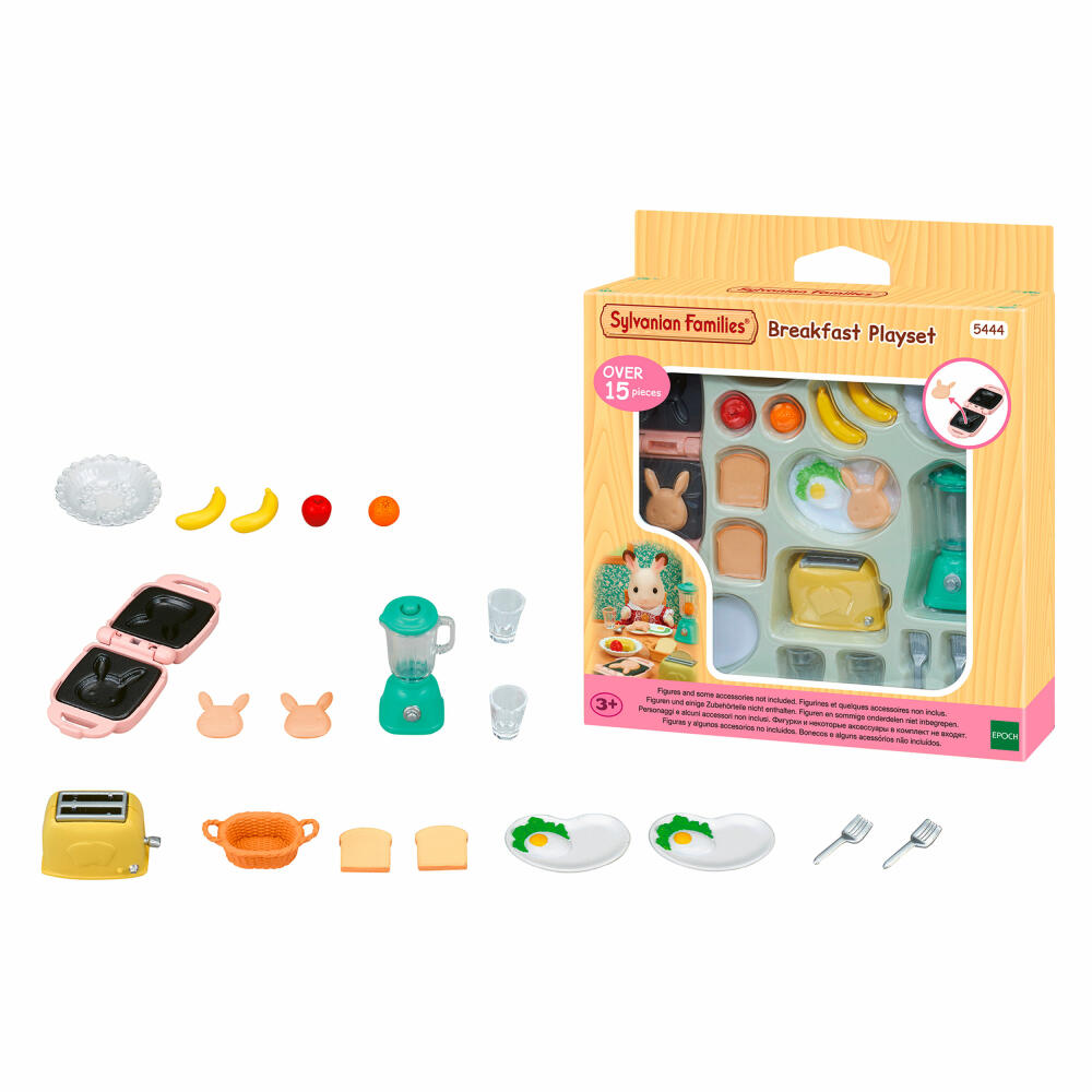Sylvanian Families Frühstücks-Set mit Toaster, Spielset, Zubehör, Spielzeug, Kinder, 5444