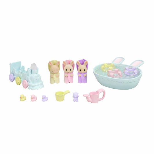 Sylvanian Families Milchhasen Bade Spielset, Drillinge, Spielfiguren, Figur, Spielzeug, Kinder, 5707