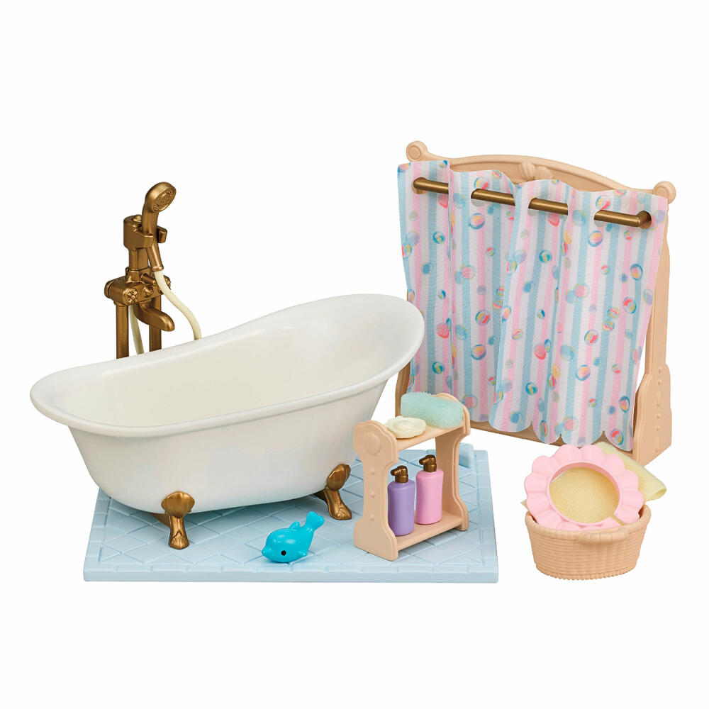 Sylvanian Families Bad- und Dusch-Set, Spielset, Möbel, Badezimmer, Spielzeug, Kinder, 5739