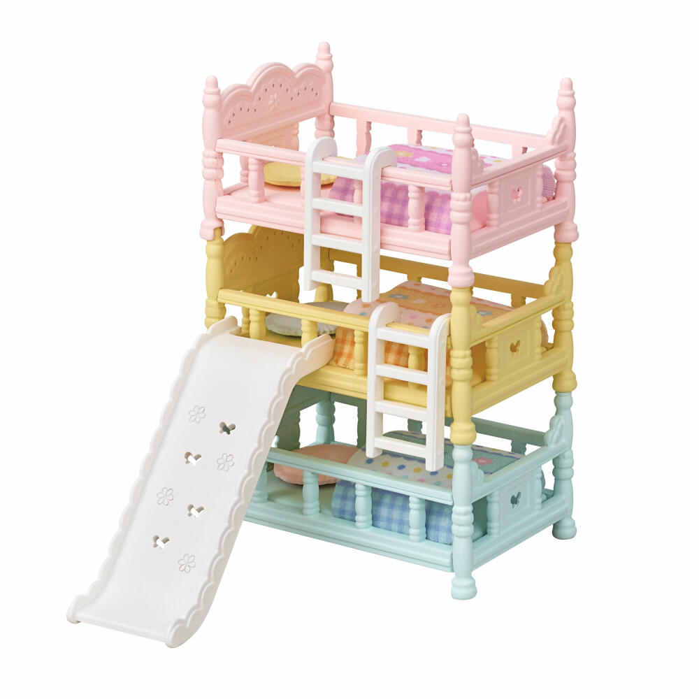 Sylvanian Families Dreistöckiges Babyhochbett, Spielset, Möbel, Bett, Spielzeug, Kinder, 5741
