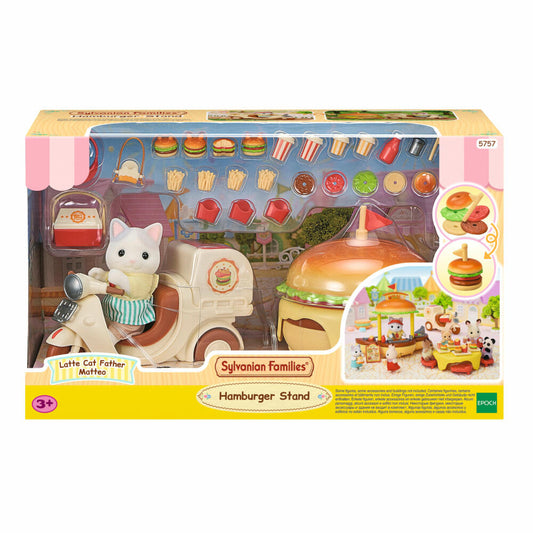 Sylvanian Families Mobiler Hamburger Imbiss mit Figur, Spielfigur, Spielzeug, Kinder, 5757