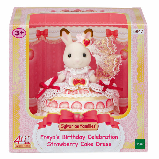 Sylvanian Families 40. Jubiläum: Freya im Erdbeer-Geburtstagskleid, Spielfigur, Figur, 5847