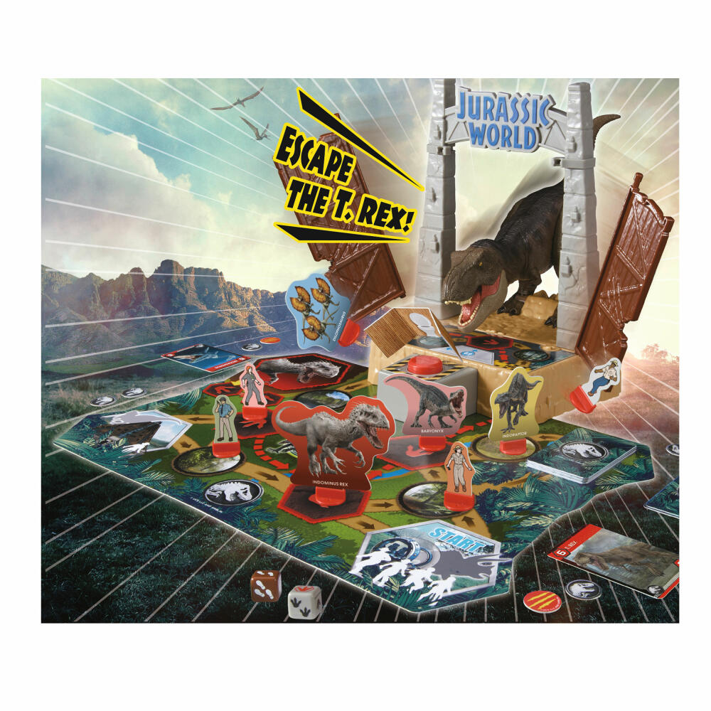 Epoch Games Jurassic World - T-Rex Panic, Brettspiel, Familienspiel, Kinderspiel, ab 5 Jahren, 7514