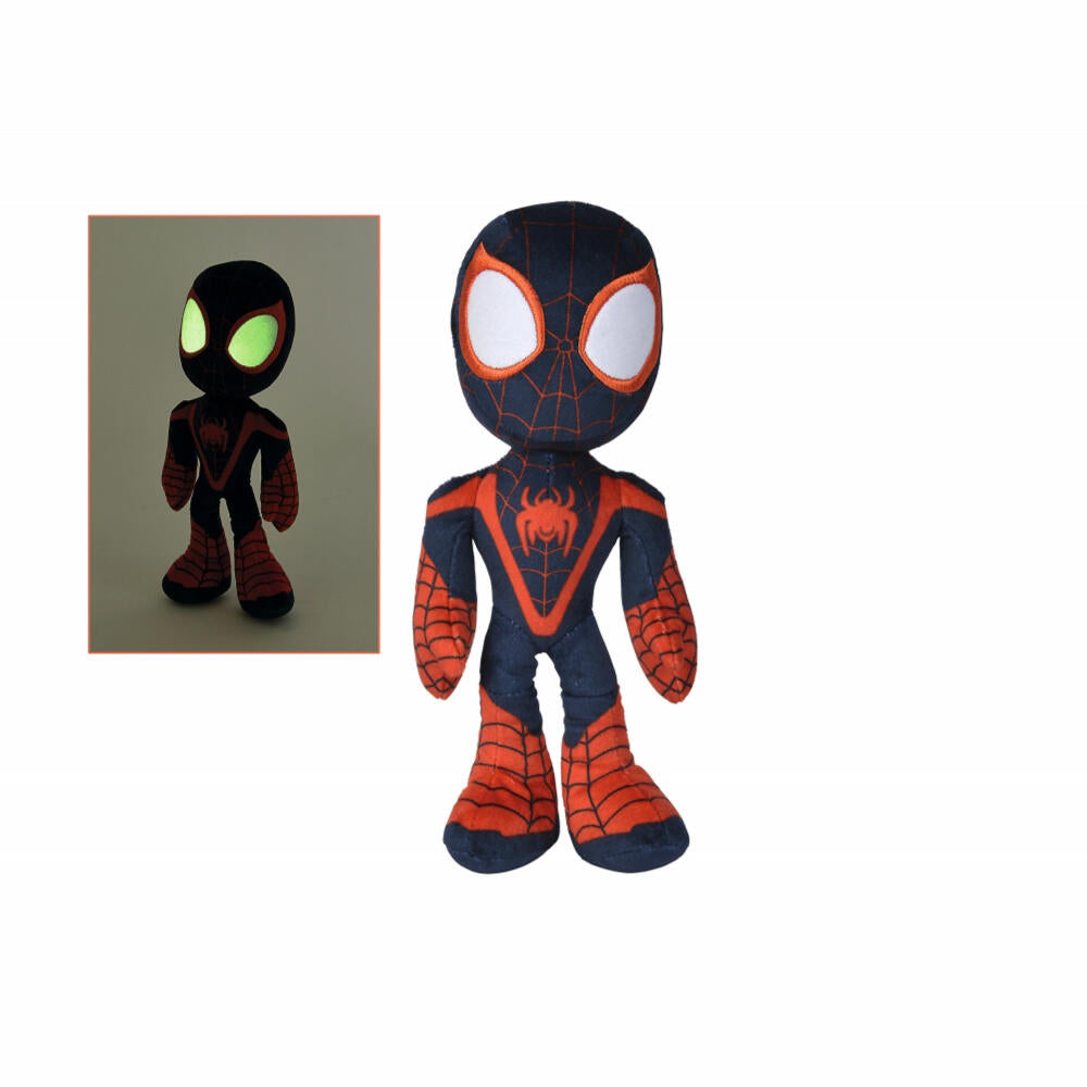 Simba Disney Marvel Miles Morales, Glow in the Dark, Plush Toy, Cuddly Toy, Plush Figure, Stuffed Toy, 25 cm, 6315875812X12