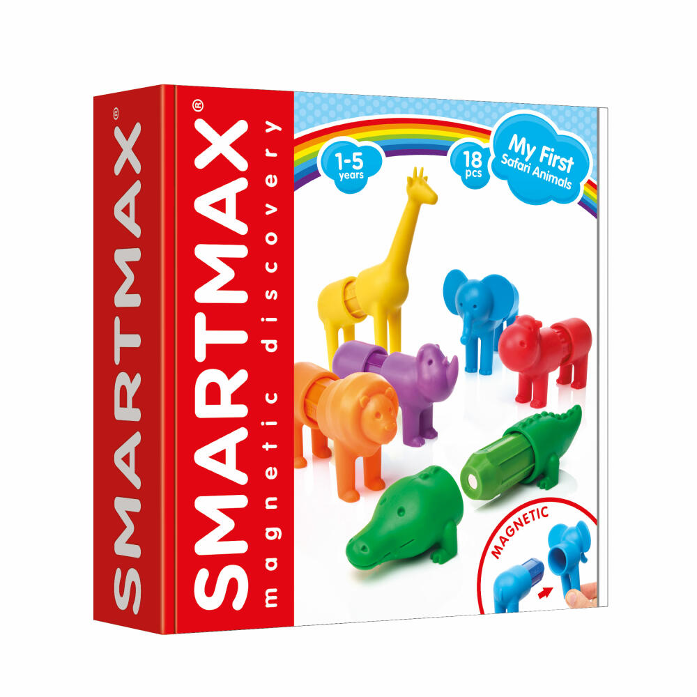 SmartMax My First Safari Animals, Magnetspiel, Spielzeug, Steckspiel, Kinder, ab 1 Jahr, SMX 220