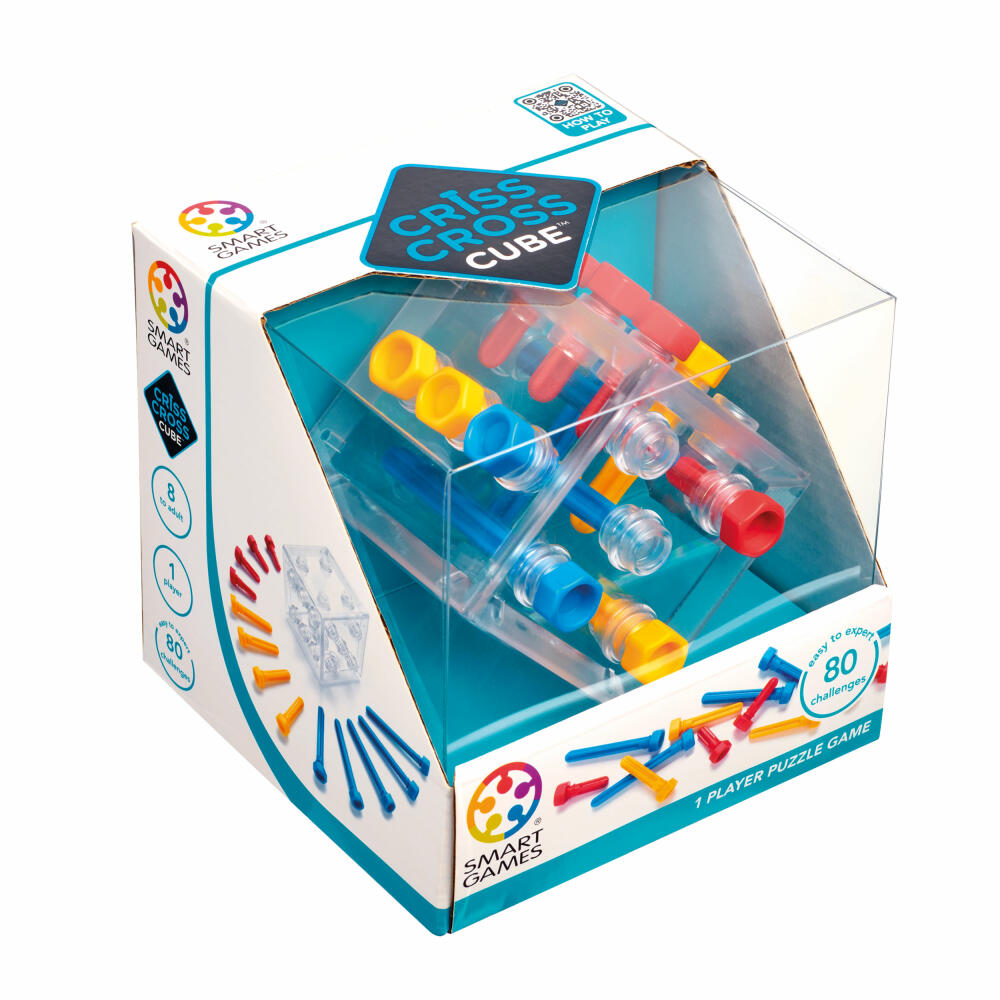 Smart Games Criss Cross Cube, Logikspiel, Knobelspiel, Denkspiel, ab 8 Jahren, SG 415