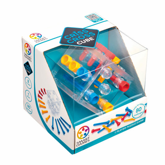 Smart Games Criss Cross Cube, Logikspiel, Knobelspiel, Denkspiel, ab 8 Jahren, SG 415