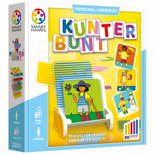 Smart Games Kunterbunt, Lernspiel, Vorschule, Kinderspiel, Denkspiel, ab 4 Jahren, SG 080 DE