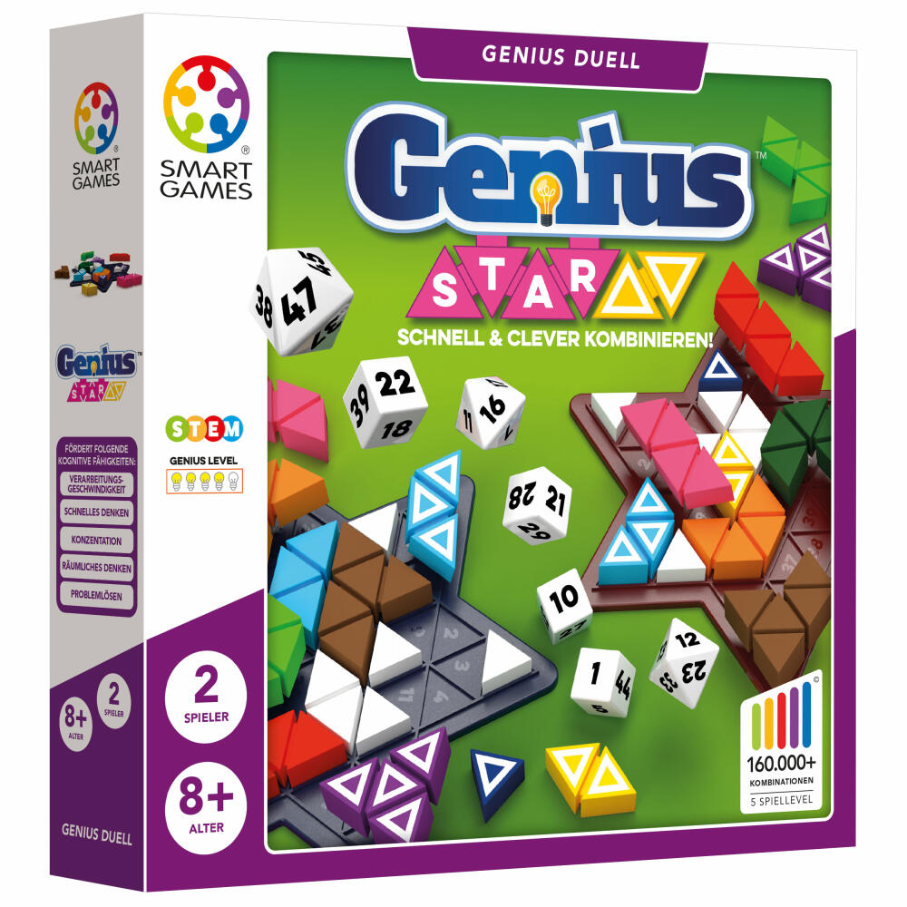 Smart Games Genius Star, Logikspiel, Knobelspiel, Denkspiel, ab 8 Jahren, SGHP 002 DE