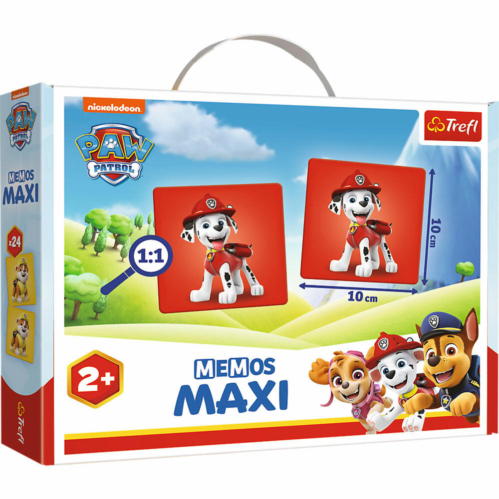 Trefl Maxi Memos Paw Patrol, Memospiel, Suchspiel, Kinderspiel, ab 2 Jahren, 02264