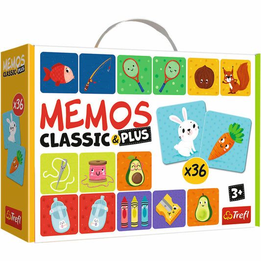 Trefl Memos Classic & Plus Logic Auf dem Bauernhof, Memospiel, Kinderspiel, ab 3 Jahren, 02272