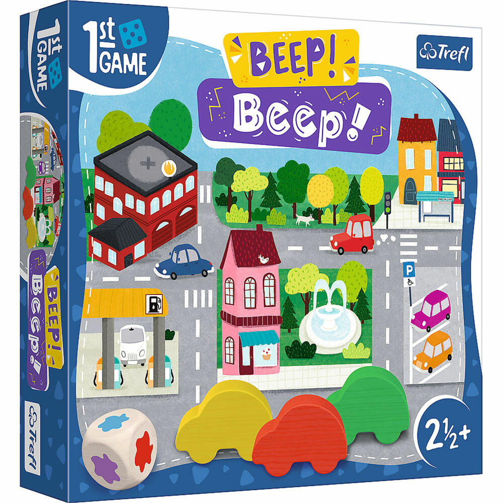 Trefl Erstes Spiel - Beep! Beep!, Kinderspiel, Brettspiel, Kinder Spiel, 02344