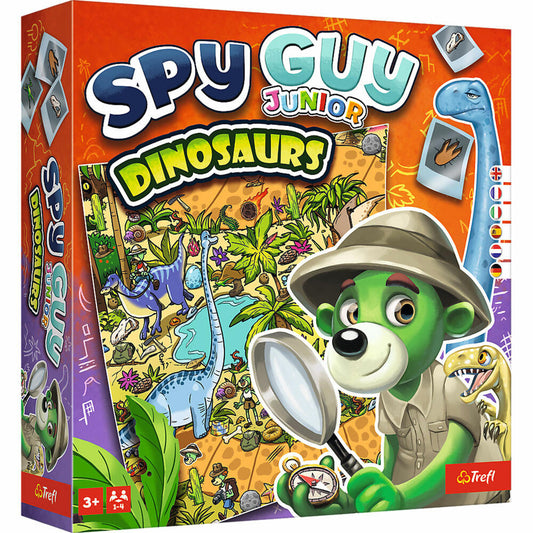 Trefl Spy Guy Junior Dinosaurs, Kooperatives Familienspiel, Brettspiel, Deutsche Version, ab 3 Jahren, 02684