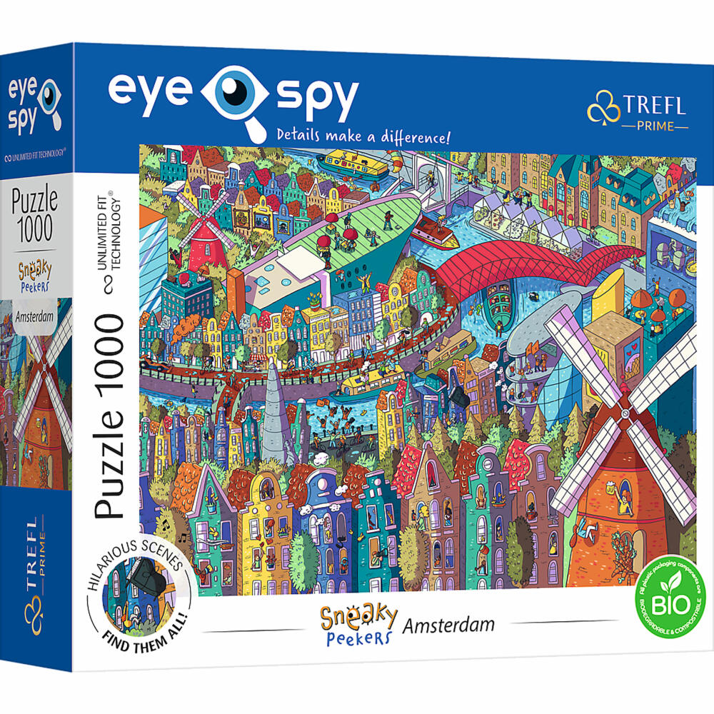 Trefl Puzzle UFT Eye Spy Sneaky Peakers - Amsterdam, Netherlands, 1000 pieces, 68.3 x 48 cm, 10710