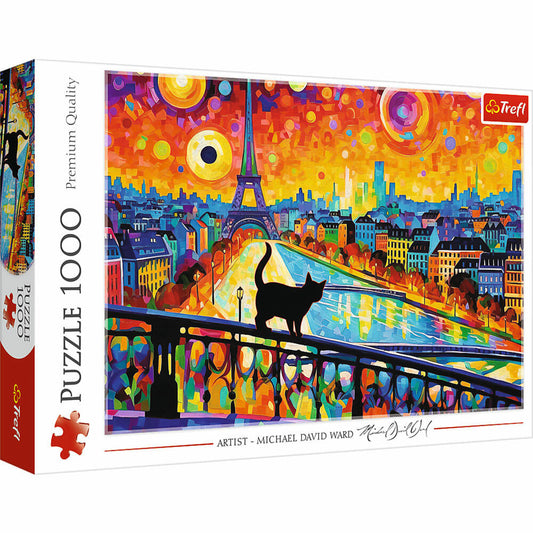 Trefl Puzzle Katze in Paris, 1000 Teile, 68 x 48 cm, 10795