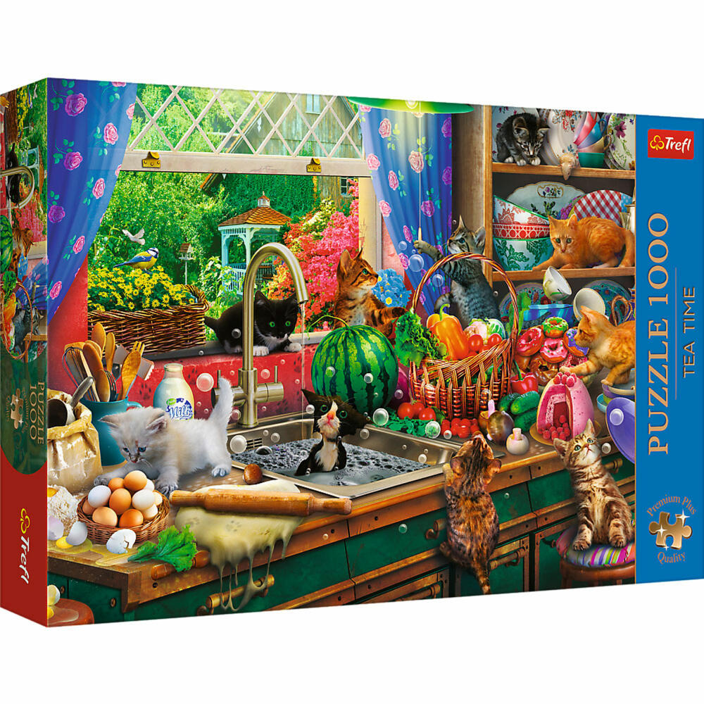 Trefl Puzzle Tea Time Katzen, 1000 Teile, 68 x 48 cm, 10839