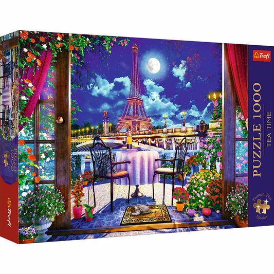 Trefl Puzzle Tea Time Paris im Mondschein, 1000 Teile, 68 x 48 cm, 10843
