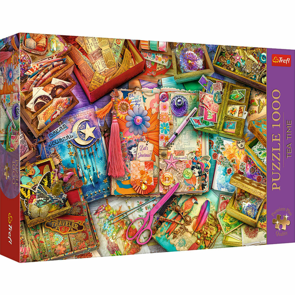 Trefl Puzzle Tea Time Schreibtisch eines Tagebuchschreibers, 1000 Teile, 68 x 48 cm, 10849
