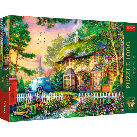Trefl Puzzle Tea Time Cottage an steiniger Gasse, 1000 Teile, 68 x 48 cm, 10852