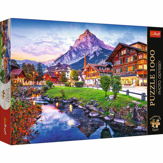 Trefl Puzzle Photo Odyssey Stadt in den Alpen, Schweiz, 1000 Teile, 68 x 48 cm, 10854