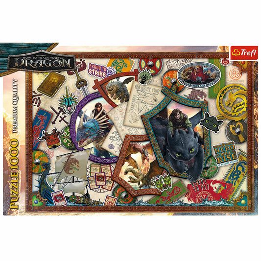 Trefl Puzzle Dragons, Drachenzähmen leicht gemacht, 1000 Teile, 68 x 48 cm, 10959