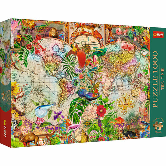 Trefl Puzzle Tea Time Historische Weltkarte, 1000 Teile, 68 x 48 cm, 12077