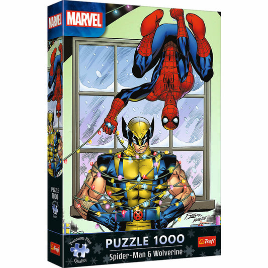 Trefl Puzzle Christmas - Spiderman & Wolverine, 1000 Teile, 68 x 48 cm, 12088