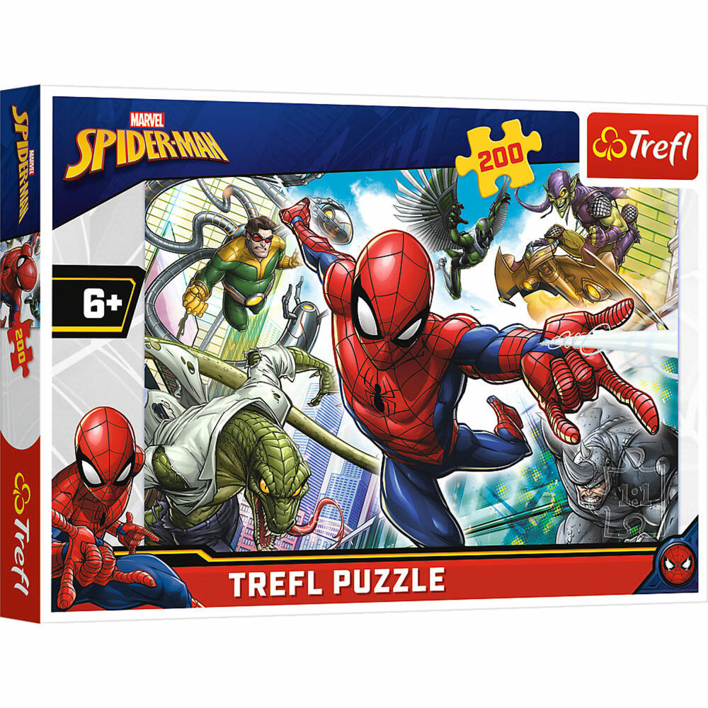 Trefl Puzzle Marvel Spiderman, Kinderpuzzle, Kinder, 200 Teile, 48 x 34 cm, 13235