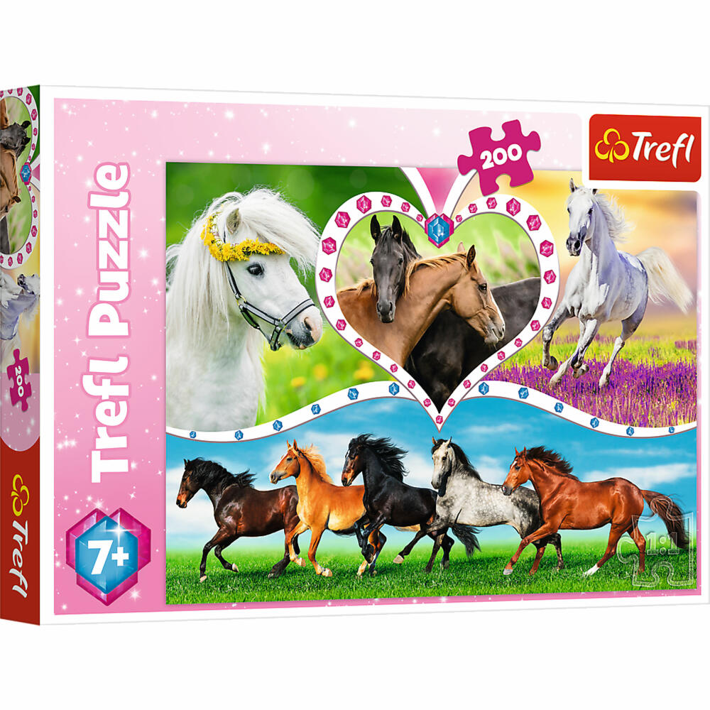 Trefl Puzzle Schöne Pferde, Kinderpuzzle, 200 Teile, 48 x 34 cm, 13248
