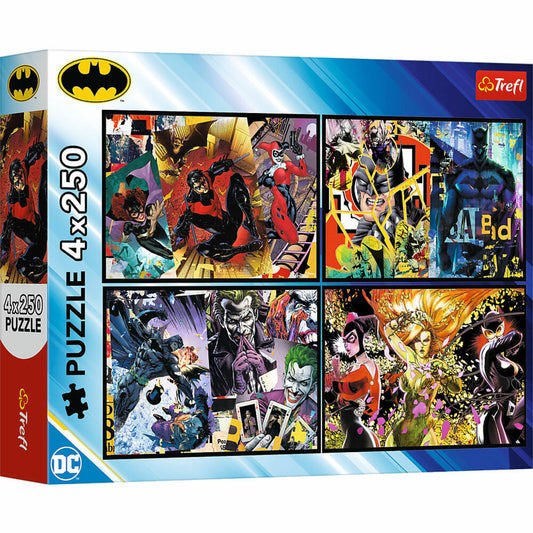 Trefl Puzzle Warner Batman, Kinderpuzzle, Kinder, 4 x 250 Teile, 32 x 24 cm, 13310