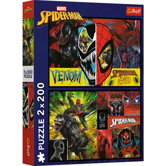 Trefl Puzzle Marvel Spiderman, Kinderpuzzle, 2 x 200 Teile, 41 x 27.5 cm, 13314