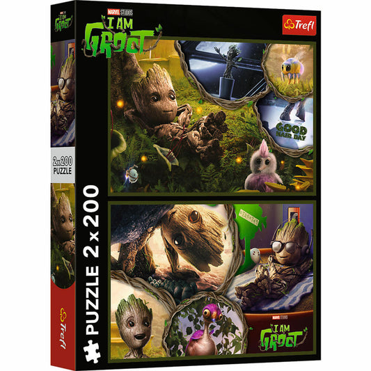 Trefl Puzzle Marvel Guardians of the Galaxy, Kinderpuzzle, 2 x 200 Teile, 41 x 27.5 cm, 13315