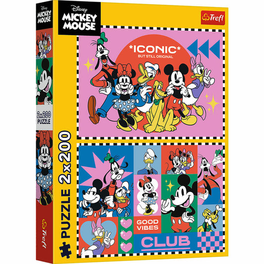 Trefl Puzzle Micky Maus, Kinderpuzzle, 2 x 200 Teile, 41 x 27.5 cm, 13319