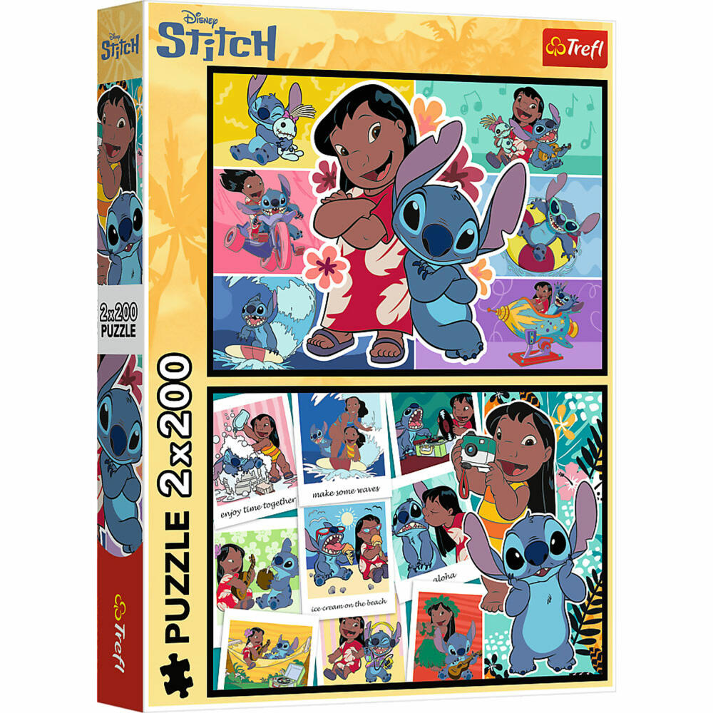 Trefl Puzzle Lilo & Stitch, Kinderpuzzle, 2 x 200 Teile, 41 x 27.5 cm, 13334