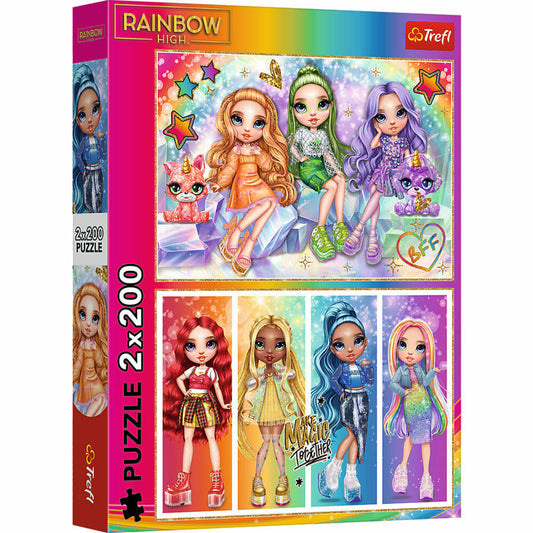 Trefl Puzzle Rainbow High, Kinderpuzzle, 2 x 200 Teile, 41 x 27.5 cm, 13335