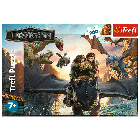 Trefl Puzzle Dragons, Kinderpuzzle, Kinder, 200 Teile, 48 x 34 cm, 13348