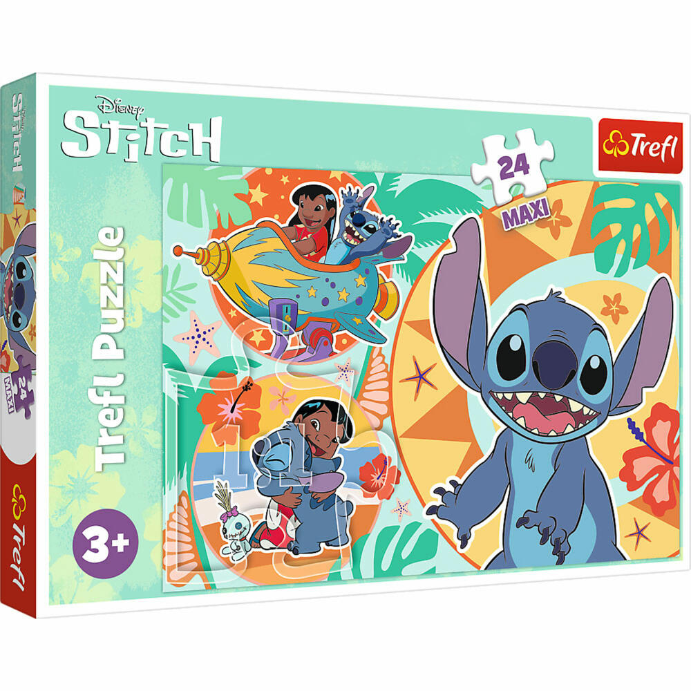 Trefl Maxi Puzzle Lilo & Stitch, Kinderpuzzle, Kinder, 24 Teile, 60 x 40 cm, 14365