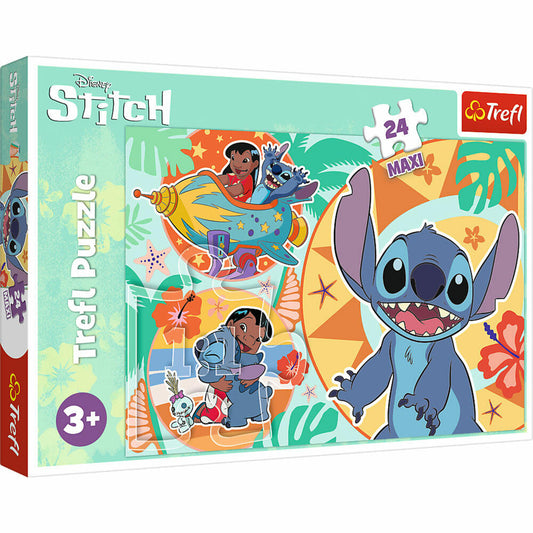 Trefl Maxi Puzzle Lilo & Stitch, Kinderpuzzle, Kinder, 24 Teile, 60 x 40 cm, 14365