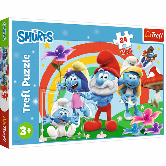 Trefl Maxi Puzzle Schlümpfe, Kinderpuzzle, Kinder, 24 Teile, 60 x 40 cm, 14374