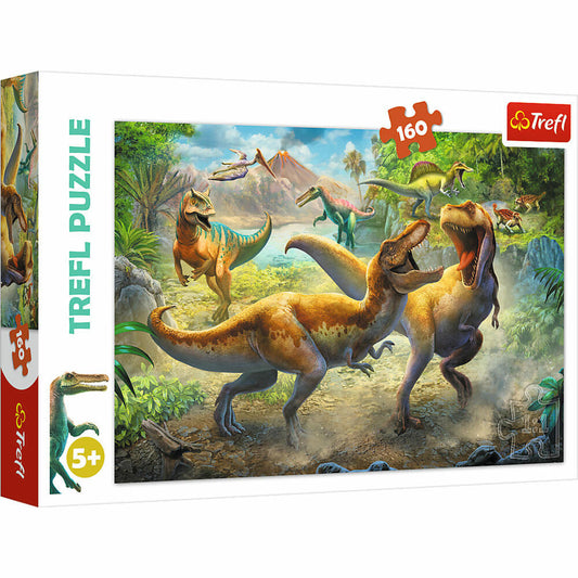 Trefl Puzzle Tyrannosaurier Kampf, Kinderpuzzle, Kinder, 160 Teile, 41 x 27.8 cm, 15360