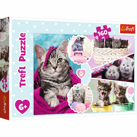 Trefl Puzzle Entzückende Kätzchen, Kinderpuzzle, Kinder, 160 Teile, 41 x 27.8 cm, 15371