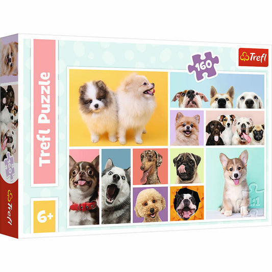 Trefl Puzzle Hunde Collage, Kinderpuzzle, Kinder, 160 Teile, 41 x 27.8 cm, 15412