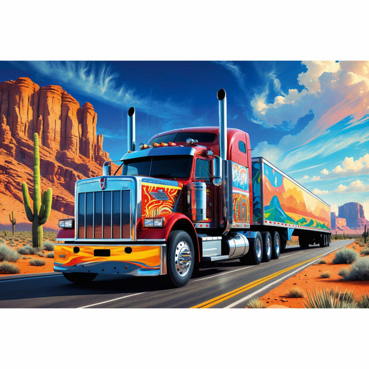Trefl Puzzle Amerikanischer Truck, Kinderpuzzle, Kinder, 160 Teile, 41 x 27.8 cm, 15413