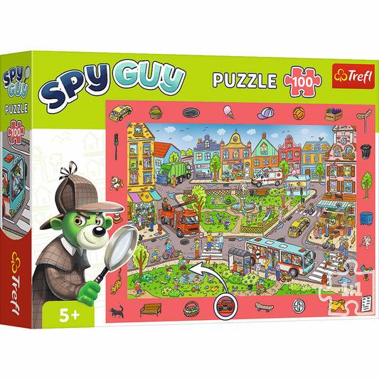 Trefl Puzzle Spy Guy - Stadt, Kinderpuzzle, Kinder, 100 Teile, 48 x 34 cm, 15590