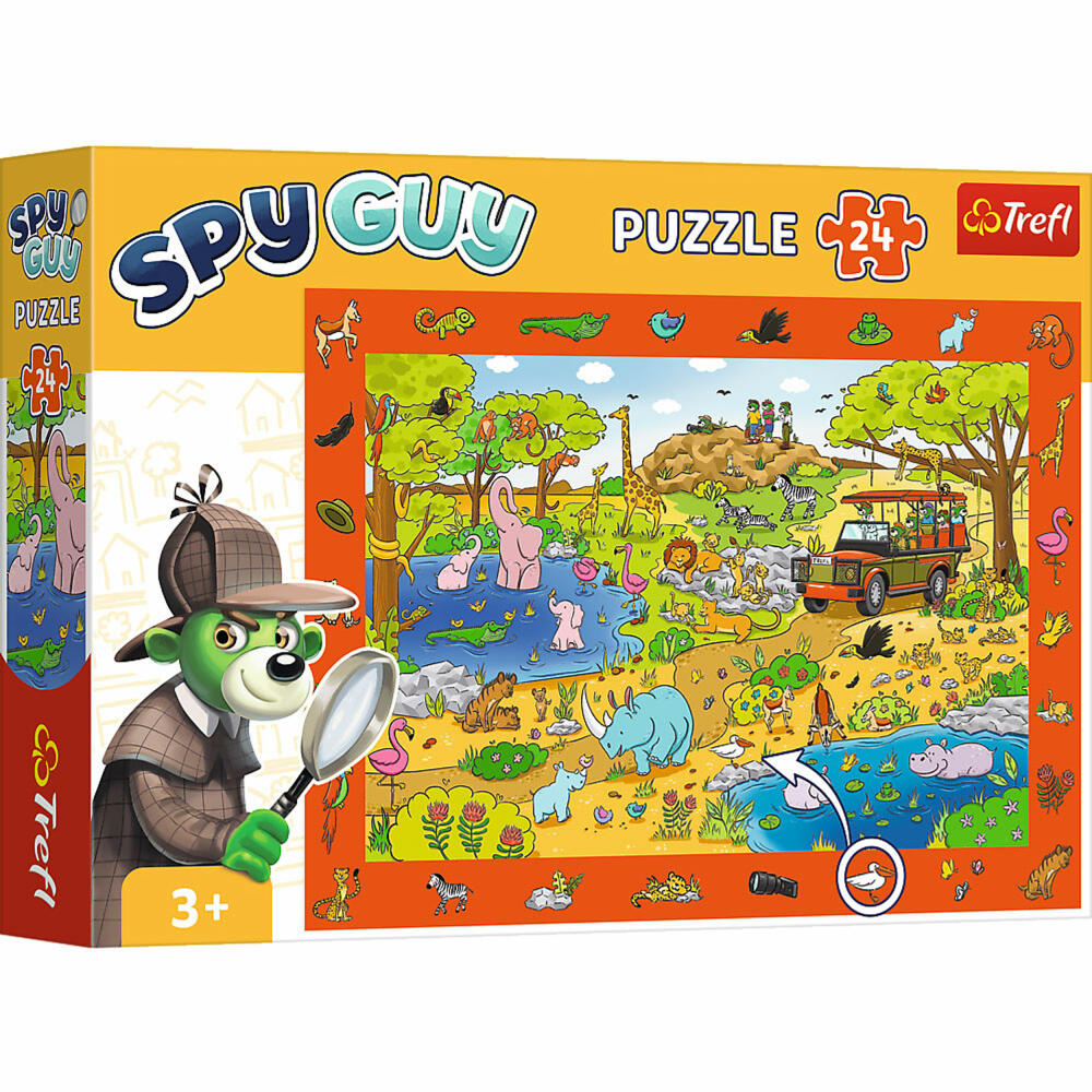 Trefl Beobachtungspuzzle Spy Guy Safari, Puzzle, 24 Teile, 48 x 34 cm, 15591