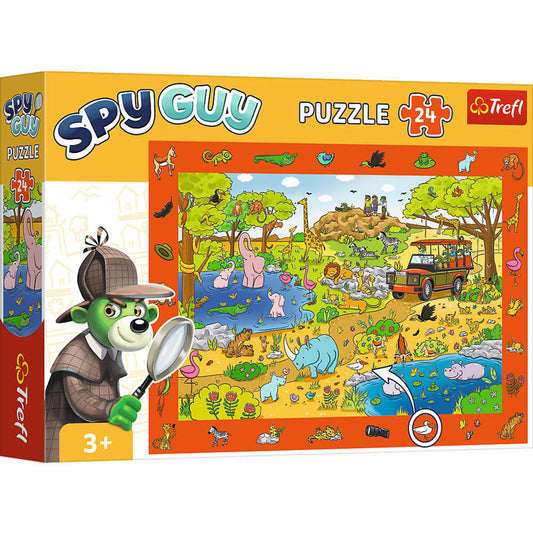 Trefl Beobachtungspuzzle Spy Guy Safari, Puzzle, 24 Teile, 48 x 34 cm, 15591